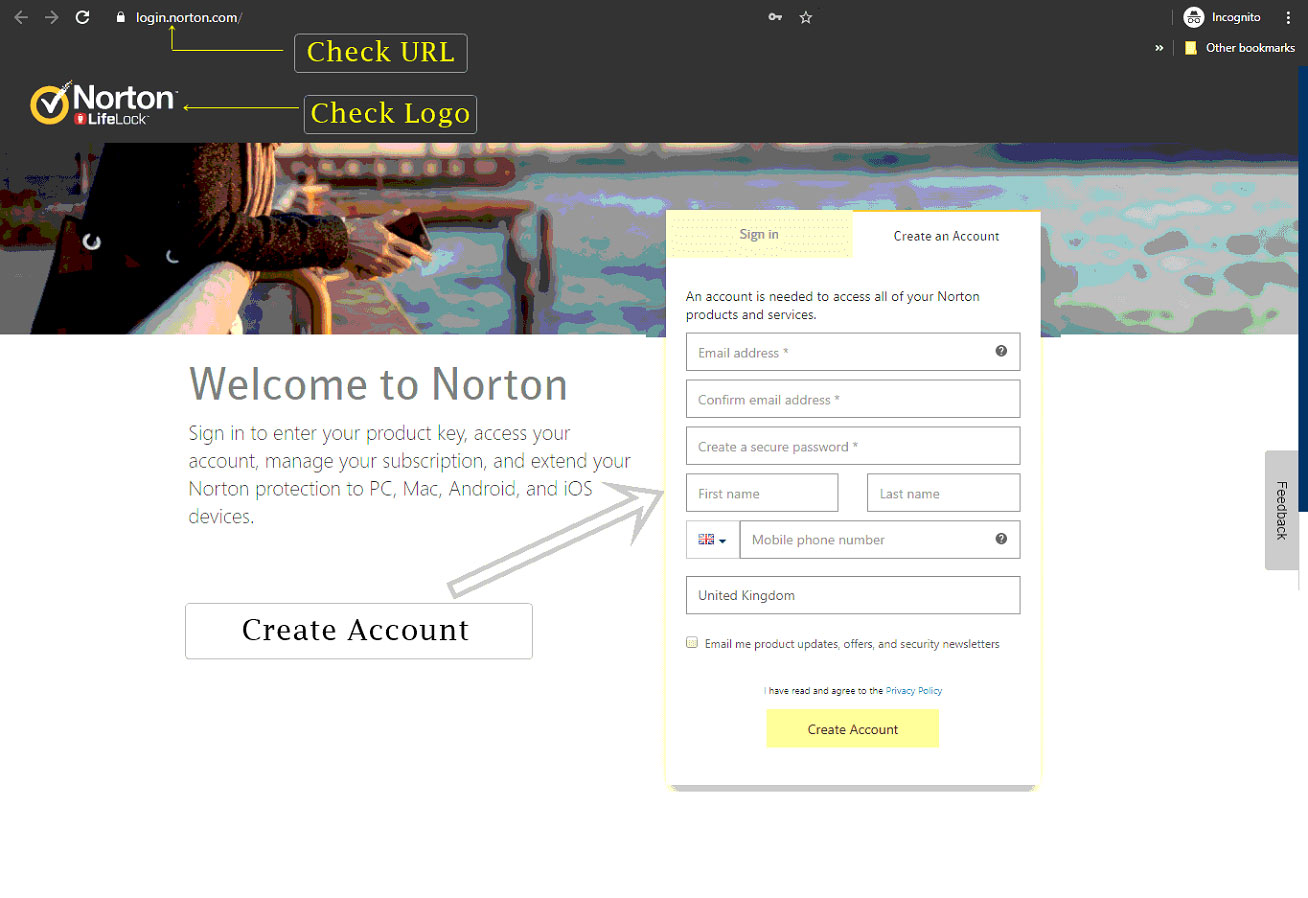 norton security online account